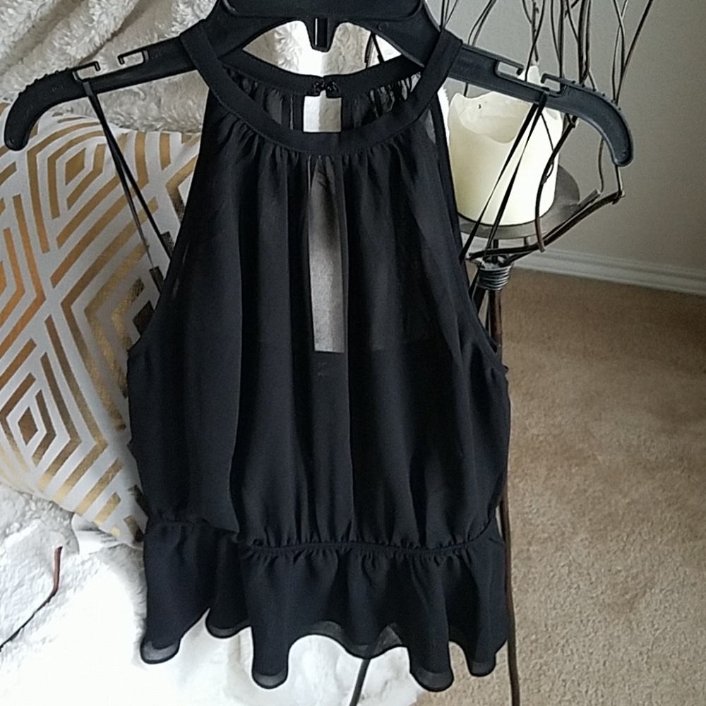Peplum elastic waist top